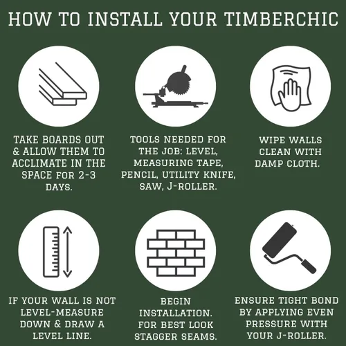 Vista 9 de Timberchic Paneles de Pared de Madera Recuperada – Tablones de Despegar y Pegar para Paredes de Acento – Paquete de Muestra de Decoración Rústica