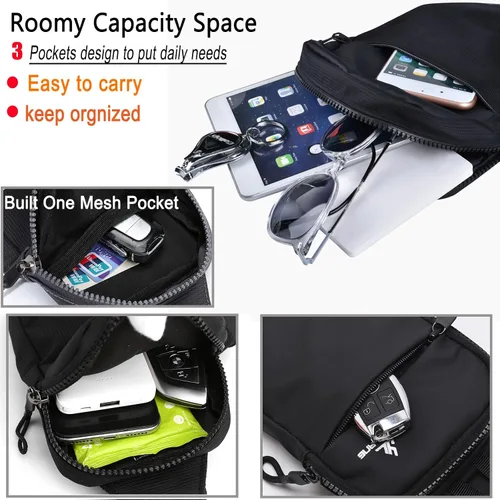 Vista 4 de Mini bolso bandolera para mujeres y hombres, bolsa cruzada pequeña, mochila de hombro, riñoneras, bolsa de pecho casual para teléfono para viajes