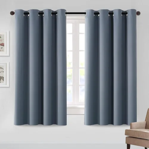 Vista 19 de MeilleMaison Cortinas opacas para dormitorio, con aislamiento térmico, oscurecimiento de habitación, cortinas insonorizadas para ventana, cortinas