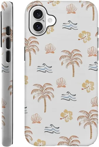 Vista 15 de Funda compatible con iPhone 11, resistente a arañazos, funda híbrida de 2 capas con carcasa dura, diseño de cocoteros de playa de verano