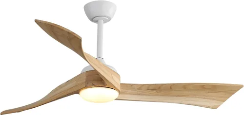 Vista 10 de CACI Mall Ventiladores de techo de madera de 52 pulgadas sin luces, sólido, ventilador de techo de 3 aspas para interiores y exteriores, sin luz