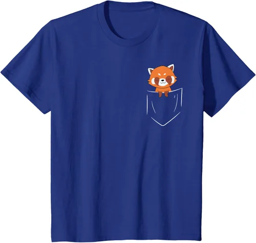 Vista 52 de Funny Red Panda In Pocket - Camiseta con bolsillo, Negro, S