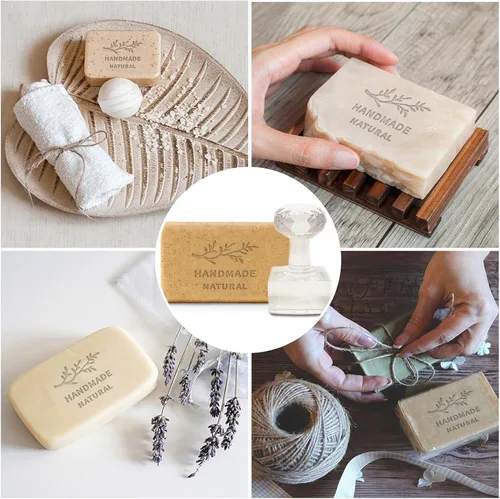 Vista 5 de CRASPIRE Branch - Sello de jabón natural hecho a mano, grabado en relieve de plantas acrílicas para galletas, arcilla, cerámica, regalo hecho a mano