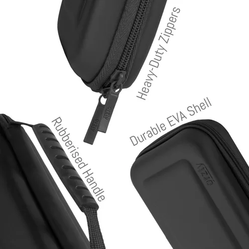 Vista 5 de Orzly Carry Case for Nintendo Switch Lite - Portable Travel Carry Case with storage for Switch Lite Games & Accessories [Solid Black]