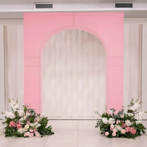 Vista 15 de Efavormart - Funda de arco de boda de elastano negro para soporte de arco de triunfo, cubierta elástica para telón de fondo con marco de globos, 7