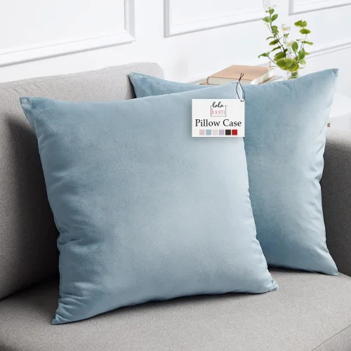 Vista 11 de lalaLOOM Fundas de almohada de terciopelo, juego de 2 almohadas cuadradas decorativas para el hogar, fundas suaves de acento, fundas de almohada