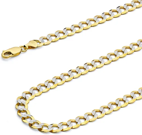 Vista 9 de Wellingsale Cadenas abiertas de eslabones cubanos de oro macizo de 14 quilates (opciones de selección)