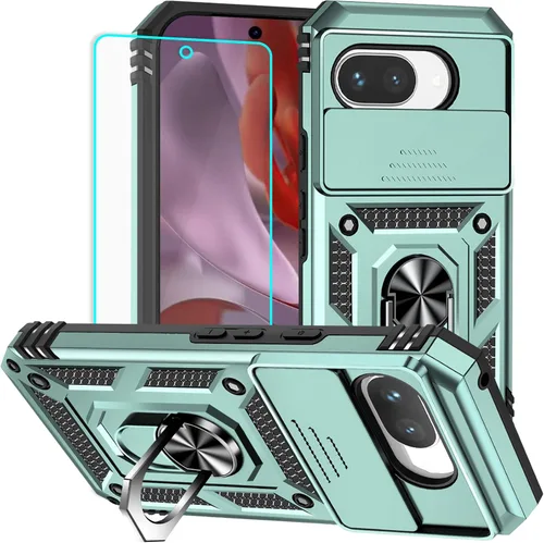Vista 16 de HNHYGETE Funda para Pixel 6a con protector de pantalla HD, soporte giratorio de grado militar de 360° (resistente) a prueba de golpes para Google