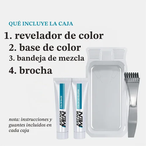 Vista 3 de Just For Men - Tinte para bigote y barba, coloración de barba para cabello gris con cepillo, con queratina, biotina, aloe vera y aceite de coco
