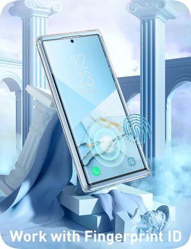 Vista 5 de i-Blason Funda para Samsung Galaxy S22 Ultra 5G (2022) con protector de pantalla integrado, diseño de purpurina de la serie Cosmo Slim protección