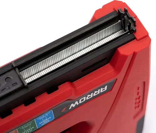 Vista 8 de Arrow ET501C - Pistola profesional inalámbrica 5 en 1 para grapas y clavos, grapadora de alambre y clavadora de clavos a batería para tapicería