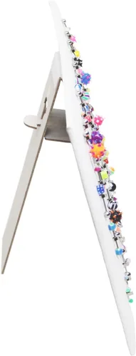 Vista 4 de MOOCA Colgante de 54 clipsjoyería corporal con caballete integrado para anillos de ombligo, anillos de lengua y organizador de barra industrial