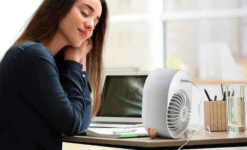 Vista 4 de Ventilador portátil de una sola habitación AC enfriador de aire evaporativo con luz de mesita de noche Portátil AC Room Cooler Aire acondicionado