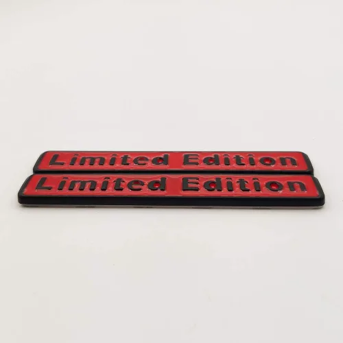 Vista 9 de 2 calcomanías de metal 3D de edición limitada con logotipo de alta calidad para guardabarros laterales de automóvil, calcomanías para maletero rojo