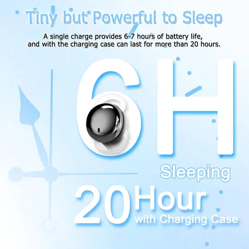 Vista 4 de Auriculares para dormir de lado, mini auriculares para dormir, auriculares inalámbricos invisibles, funda de carga rápida, sin pitido y cómodos