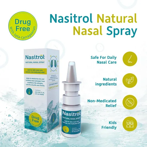 Vista 3 de Spray nasal natural, niebla salina totalmente natural para la congestión y el cuidado diario de la nariz, aerosol nasal esencial para la temporada