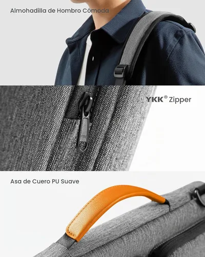 Vista 8 de [Usado] tomtoc Bolsa de hombro para laptop para MacBook Pro M5/M4/M3/M2/M1 Pro/Max de 14 pulgadas 2025-2021, Surface Laptop 7/6/Studio 2 de Gris