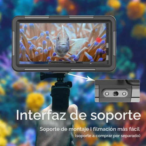 Vista 3 de Hllhunkhe Funda universal subacuática para esnórquel, buceo profesional, impermeable, para iPhone 7-17 Pro/Pro Max/Plus/Mini, Galaxy S10-S25