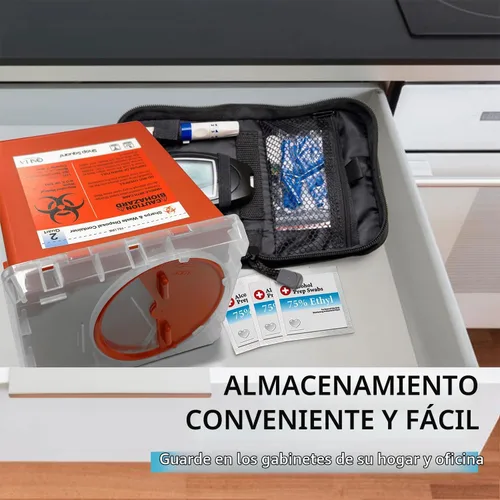 Vista 8 de Recipiente para objetos punzantes, recipientes para objetos punzantes para uso doméstico, contenedores de eliminación de agujas, contenedor