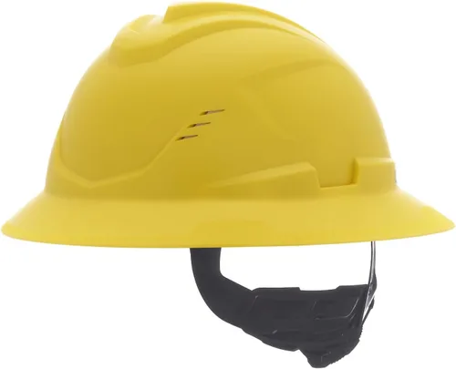 Vista 14 de MSA V-Gard C1 Casco de Ala Completa con Barrera Térmica de Enfriamiento ReflectIR y Suspensión Fas-Trac III - Utiliza Características de Negro