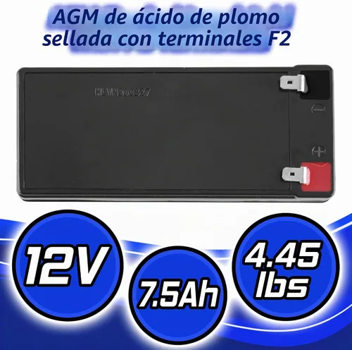 Vista 2 de Batería de 12V 7.5AH 6-DW-7 12V 7AH 10hr SHAOXING HUITONG REPL - 2