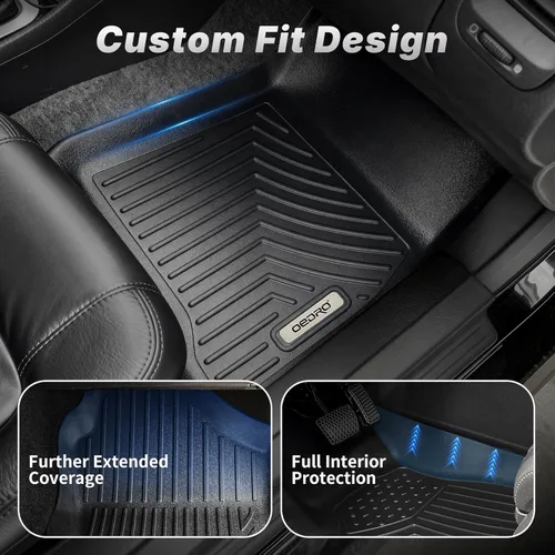 Vista 3 de OEDRO Alfombrillas de suelo compatibles con Honda HR-V EX/EX-L/LX/Sport/Touring 2016-2022, forros de suelo de TPE personalizados para todo clima