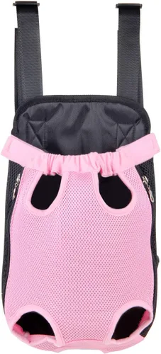 Vista 12 de Mochila ajustable para mascotas, transportador para perros, cachorros y gatos para viajes, senderismo y automóvil, transportador frontal y mochila