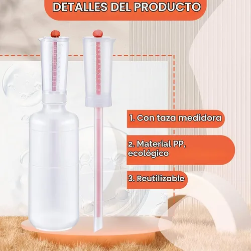 Vista 3 de Dunzy 2 botellas dispensadoras de 16.9 fl oz, botella dosificadora de volumen ajustable