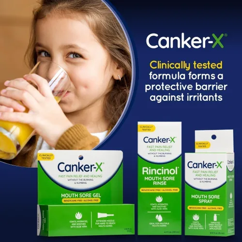 Vista 3 de Canker-X Spray para dolores bucales, alivio del dolor oral de aftas, quemaduras y más, sin quemaduras ni adormecimientos, tratamiento de úlcera