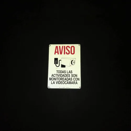 Vista 6 de TRADESAFE Señal de videovigilancia - Monitoreadas con la Videocámara Señal de Seguridad de Aluminio Español, Instalación Rápida, Reflectante de Luz
