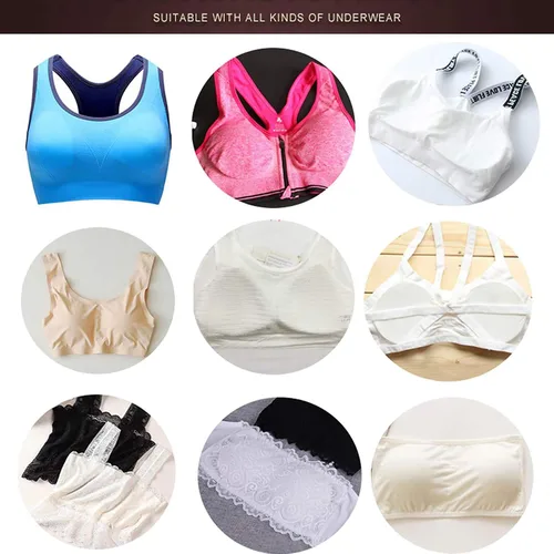 Vista 5 de Insertos de sujetador de silicona transpirable Almohadillas de empuje semiadhesivas para mujer