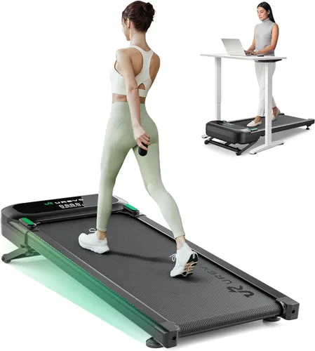 Vista 11 de UREVO Auto Incline Walking Pad with AI App, Brushless Quiet Motorized Treadmill for Apartments, 9% Power Incline Standing Desk Treadmill, 12-Point