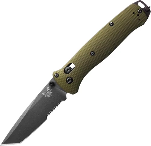 Vista 10 de Benchmade - Cuchillo táctico de rescate Bailout, cuchillo EDC, filo serrano, hoja tanto con mango de aluminio negro (537SGY-03)