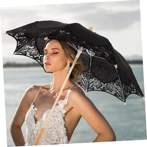 Vista 7 de SEWACC 2pcs Lace Umbrella Manual Fabric Decorate