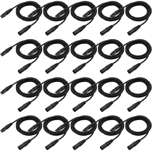 Vista 8 de Xuhal 10 cables de señal DMX flexibles de 3.2 pies de 3 pines, cables de señal DMX de 3.3 ft con conectores de metal, conexión XLR macho a hembra