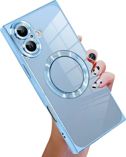 Vista 15 de KANGHAR Funda diseñada para iPhone 12 Pro Magnética Transparente con Protector de Lente de Cámara [Compatible con MagSafe] Diseño de Placado