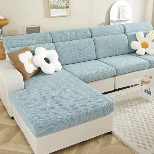 Vista 6 de vctops Fundas elásticas para sofá mágico y seccional, resistentes al desgaste, antideslizantes, en forma de L, protector de muebles, 1 pieza
