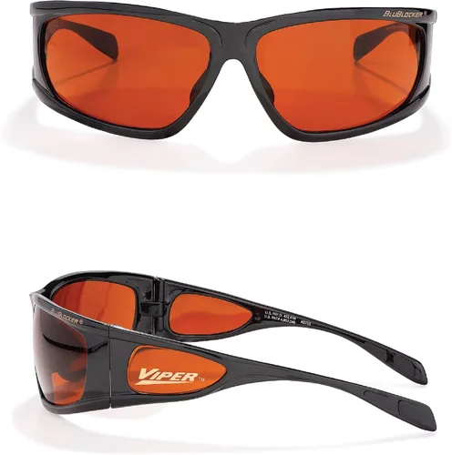 Vista 3 de BluBlocker Gafas de sol Viper 100% protección UV y luz azul. Agarre de goma. Cómodo Negro