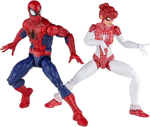 Vista 6 de Spider-Man Marvel Legends Series - Figura de acción de 6 pulgadas y Spinneret, paquete de 2, incluye 10 accesorios