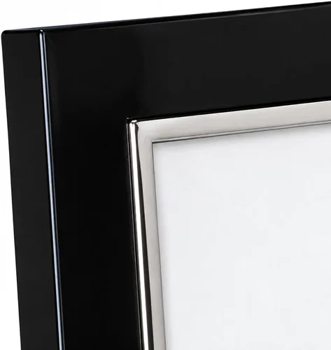 Vista 6 de Marco plateado mate con metal plateado, Metal, Negro, 4x6 Negro y plateado