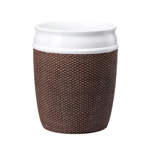 Vista 9 de Papelera decorativa de cerámica para baño (aspecto de mármol negro)