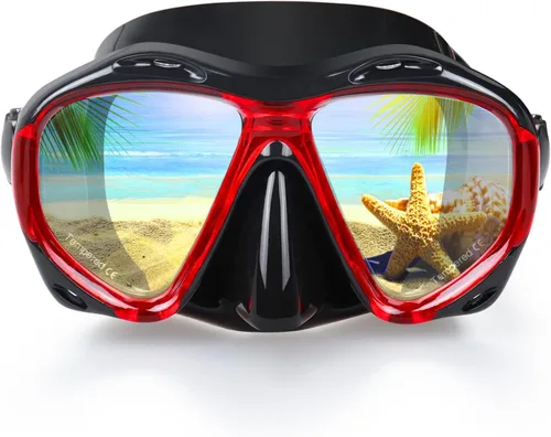 Vista 20 de Máscara de buceo panorámica HD para natación, gafas de buceo antivaho, máscara de buceo de vidrio templado, gafas de natación para adultos y jóvenes