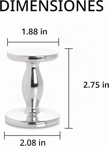 Vista 4 de Fino Tamper expreso de doble cara, peso de 4 onzas, 1.969 in y 2.165 in, aluminio pesado