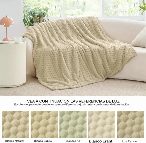 Vista 8 de BEDELITE Manta de forro polar para sofá y cama, manta decorativa de jacquard 3D de almendra, súper suave y acogedora, manta mullida cálida adecuada