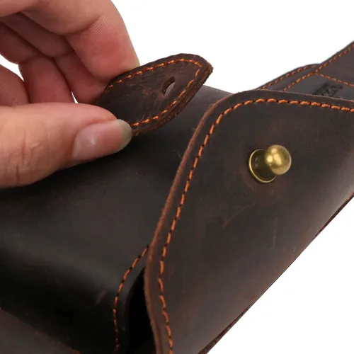 Vista 8 de TOURBON - Cinturón ajustable para munición con 2 bolsas 25 Individual Leather Cartridge Loops, 2.95" Wide Bandolier, Fit 38–46" Waist, 3 Metal