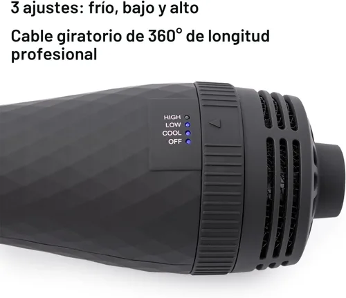 Vista 5 de L'ANGE HAIR - Cepillo secadora de aire caliente Le Volume 2 en 1 de titanio para todo tipo de cabello, de 60 mm con barril ovalado, para obtener