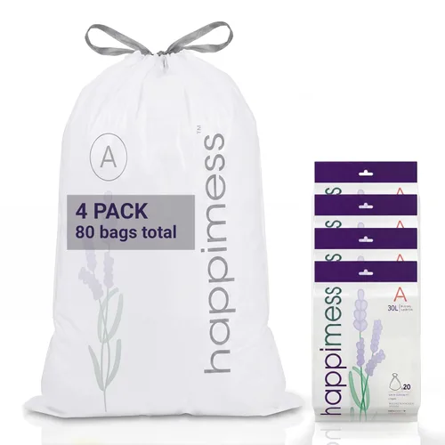 Vista 15 de happimess Bolsas de basura con cordón de 8 galones (30 litros), sin perfume, transparentes, resistentes para cocina y hogar, ajuste personalizado