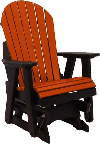 Vista 21 de Silla mecedora Aruba Adirondack de 2 pies, fabricada en Amish, madera de polietileno para exteriores, accesorios de acero inoxidable, fabricada