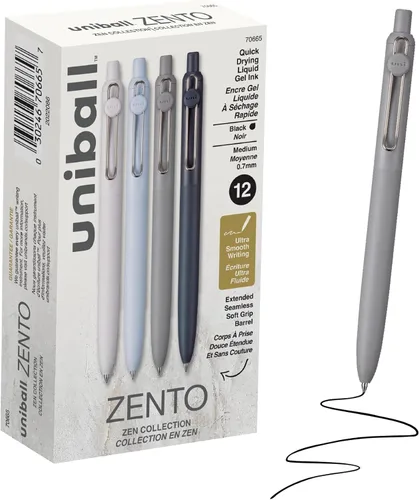 Vista 13 de Uniball™ Zento - Bolígrafos de gel, tinta negra, punta media de 0.03 in Bohemio