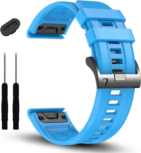 Vista 15 de EZMVZKU Correa de silicona Quickfit de 0.866 in compatible con Garmin Fenix 8/8Pro 1.850 in/Fenix 7/7 Pro/6/6 Pro/5 Plus, correa de reloj